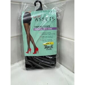 Assets by Spanx Textured Wishbone Shaping Tights in‎ black, size 2.